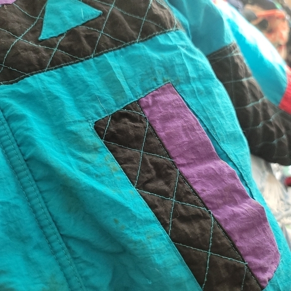 VTG Jordache Bright 80s Colorblock Ski Snow Jacket - Picture 7 of 11